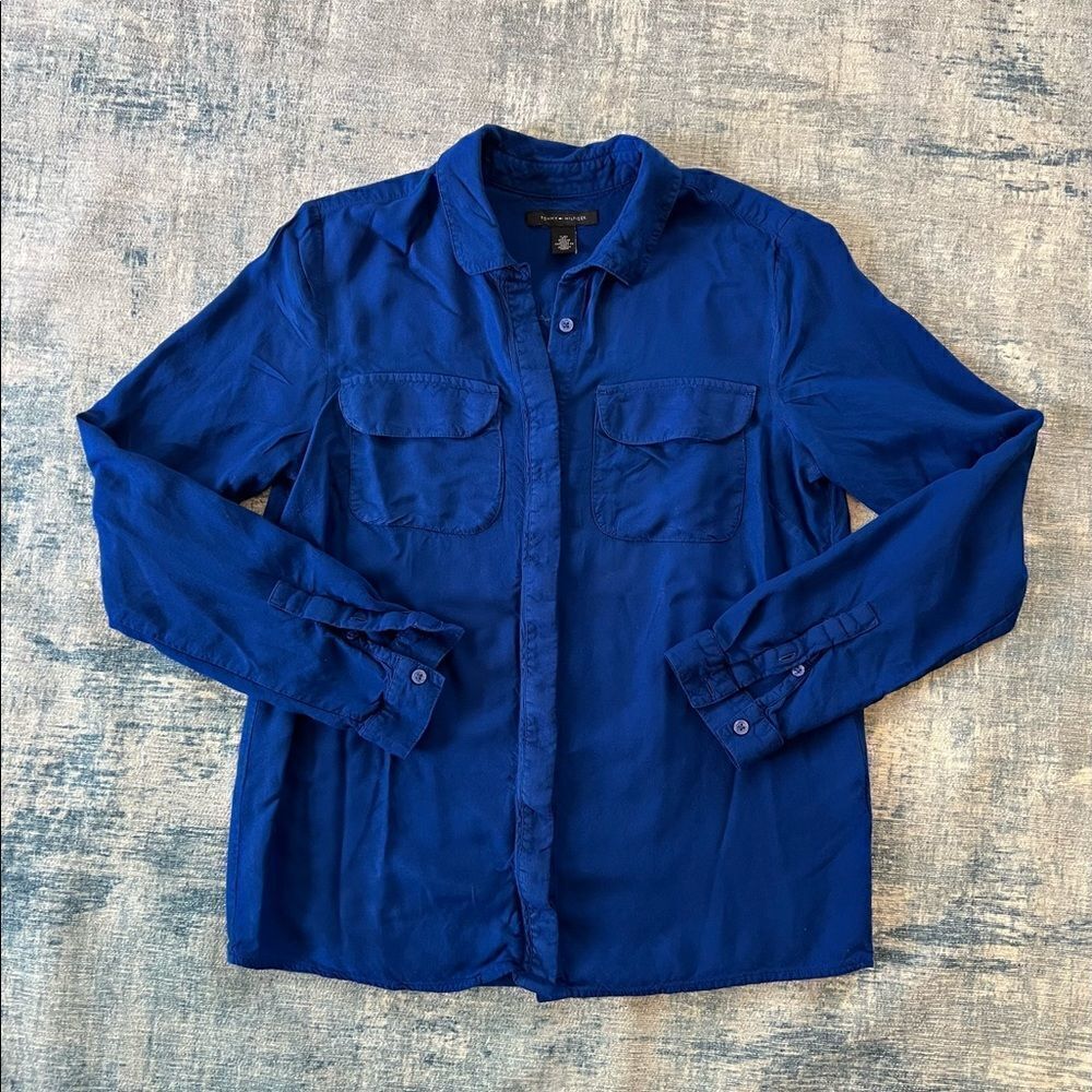 Tommy Hilfiger Royal Blue Long Sleeve Button Down Shirt Small